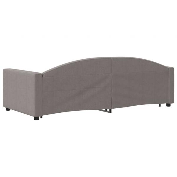 Tagesbett Ausziehbar mit Schubladen Taupe 90x200 cm Stoff