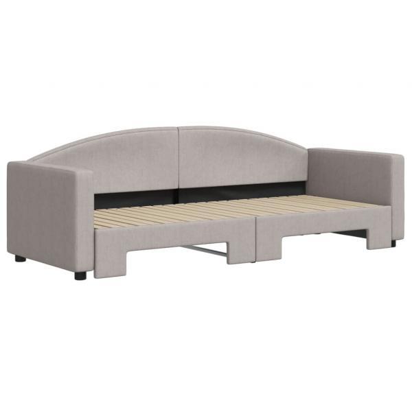 Tagesbett Ausziehbar Taupe 80x200 cm Stoff