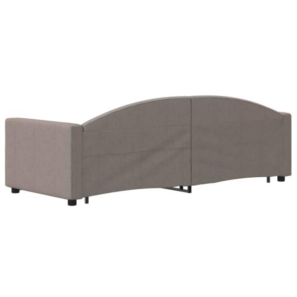 Tagesbett Ausziehbar Taupe 80x200 cm Stoff