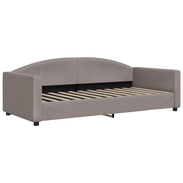 Tagesbett Ausziehbar mit Matratzen Taupe 90x200 cm Stoff