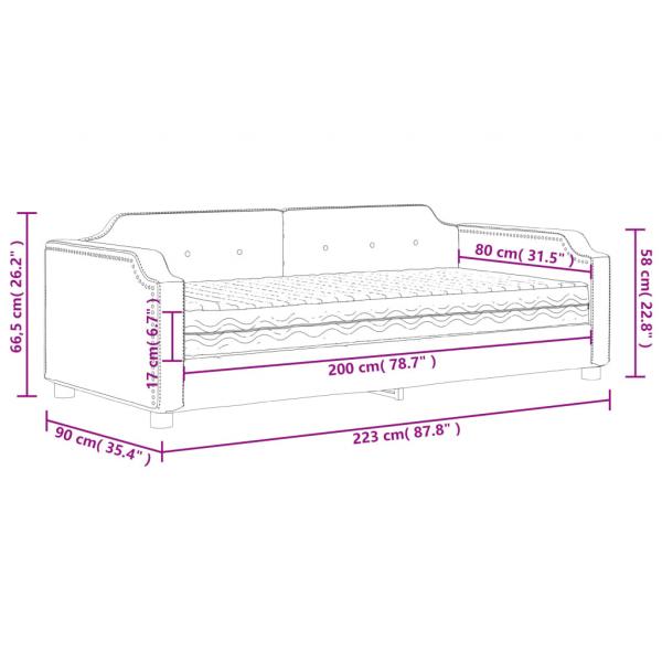 Tagesbett mit Matratze Taupe 80x200 cm Stoff