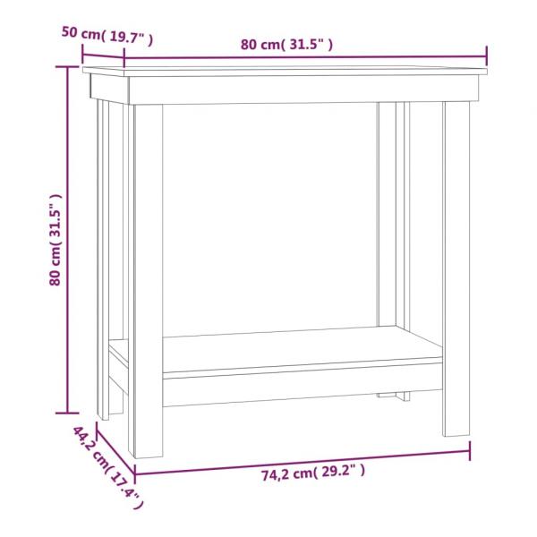 Werkbank Grau 80x50x80 cm Massivholz Kiefer