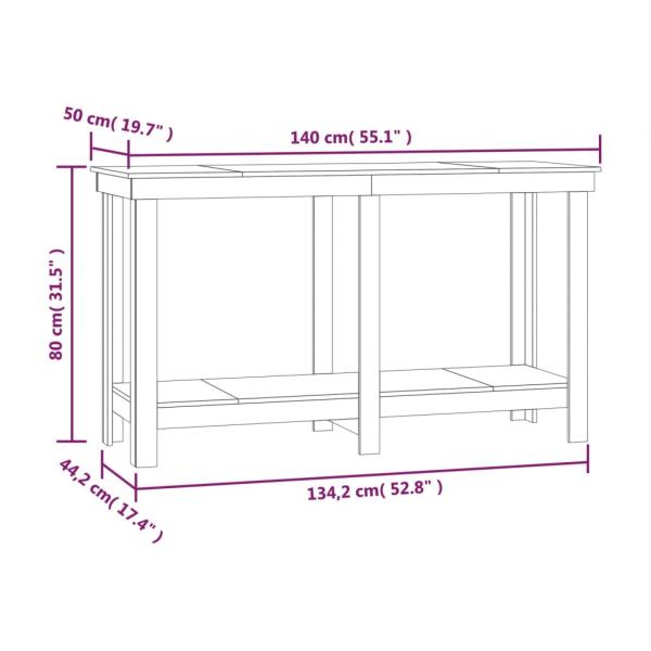 Werkbank Grau 140x50x80 cm Massivholz Kiefer