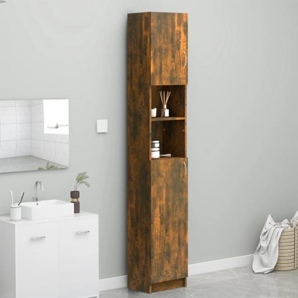 ARDEBO.de - Badezimmerschrank Räuchereiche 32x25,5x190 cm Holzwerkstoff