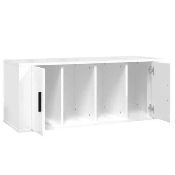 TV-Schrank Hochglanz-Weiß 100x35x40 cm Holzwerkstoff