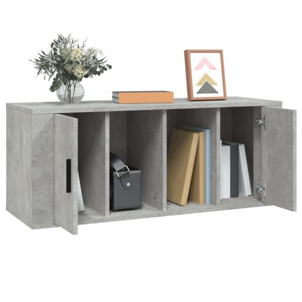 TV-Schrank Betongrau 100x35x40 cm Holzwerkstoff