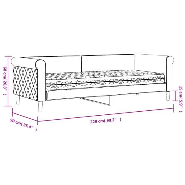 Tagesbett mit Matratze Blau 80x200 cm Samt