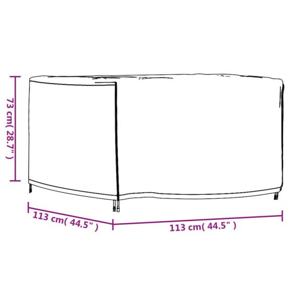 Gartenmöbel-Abdeckung Schwarz 113x113x73 cm Wasserdicht 420D