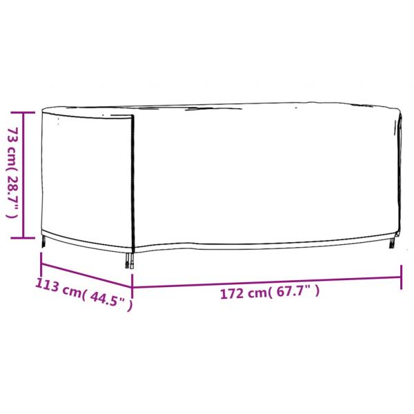 Gartenmöbel-Abdeckung Schwarz 172x113x73 cm Wasserdicht 420D