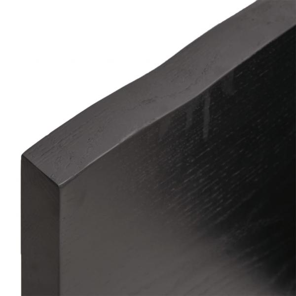 Tischplatte Dunkelbraun 100x40x(2-4)cm Massivholz Eiche