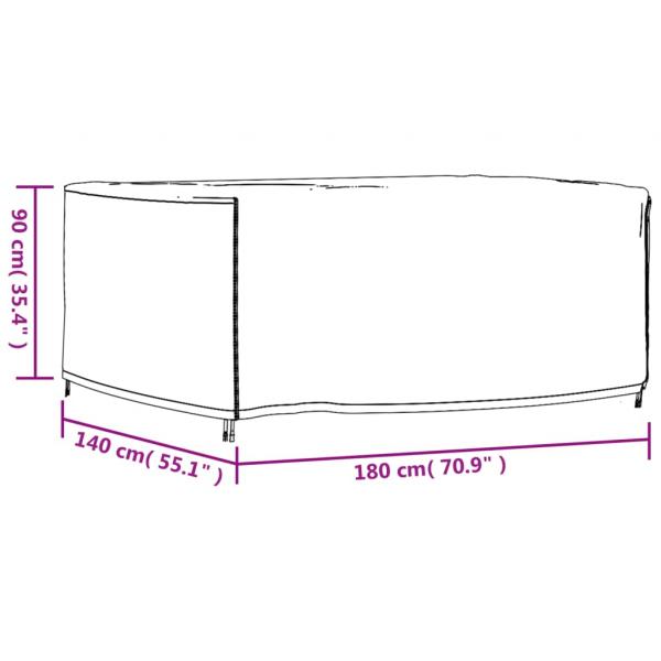 Gartenmöbel-Abdeckung Schwarz 180x140x90 cm Wasserdicht 420D