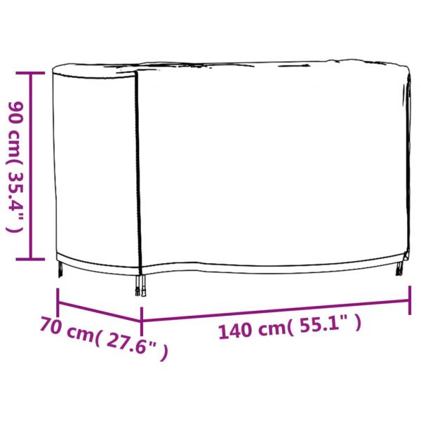 Gartenmöbel-Abdeckung Schwarz 140x70x90 cm Wasserdicht 420D