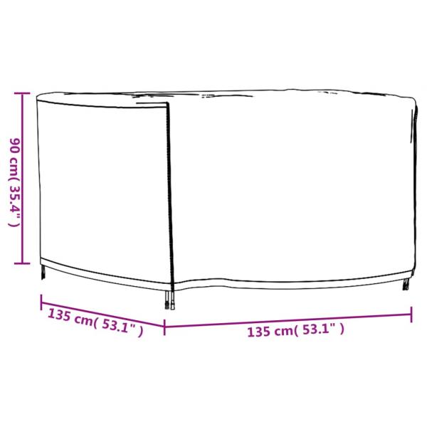 Gartenmöbel-Abdeckung Schwarz 135x135x90 cm Wasserdicht 420D