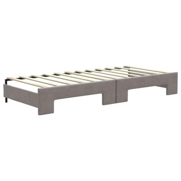 Tagesbett Ausziehbar mit Schubladen Taupe 80x200 cm Stoff