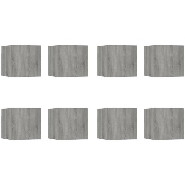 TV-Wandschrank 8 Stk. Grau Sonoma 30,5x30x30 cm