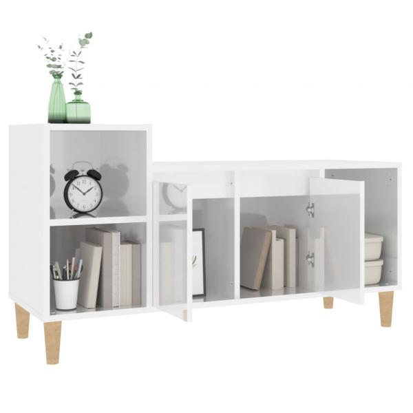 TV-Schrank Hochglanz-Weiß 100x35x55 cm Holzwerkstoff