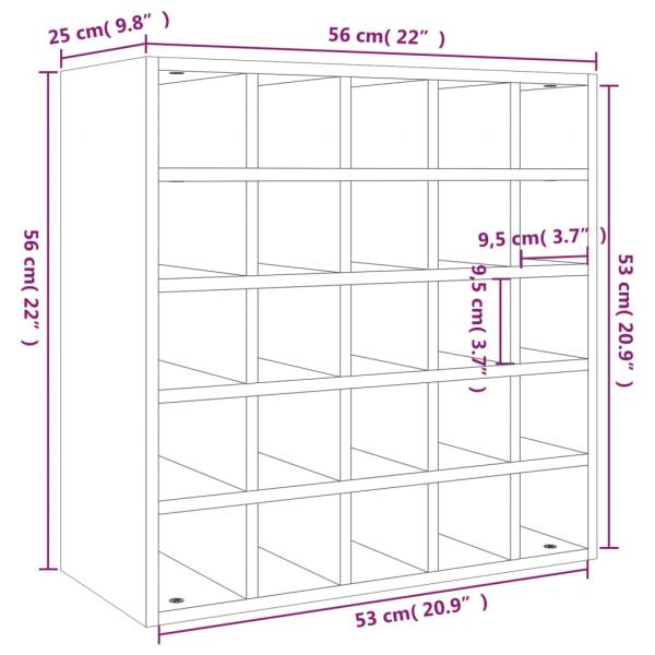 Weinregal Schwarz 56x25x56 cm Massivholz Kiefer