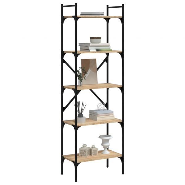 Bücherregal 5 Fächer Sonoma-Eiche 56x31,5x174 cm Holzwerkstoff