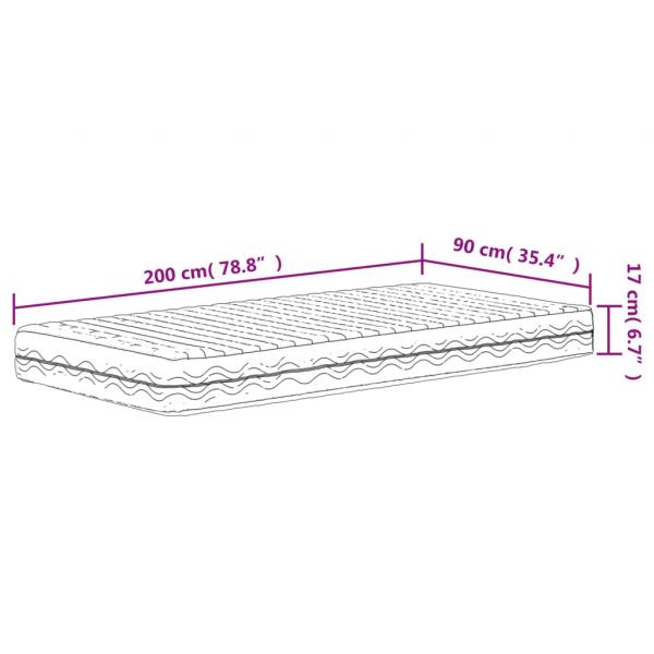 Schaumstoffmatratze Weiß 90x200 cm Härtegrad H2 H3