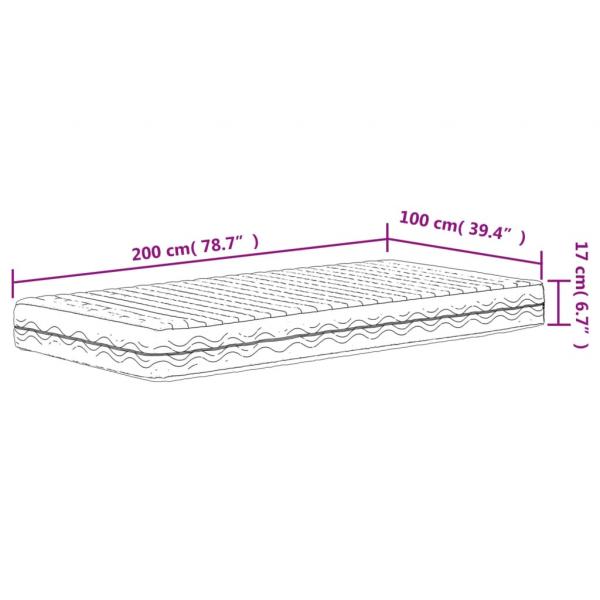 Schaumstoffmatratze Weiß 100x200 cm Härtegrad H2 H3