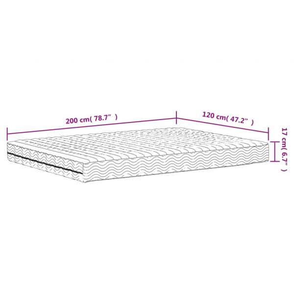 Schaumstoffmatratze Weiß 120x200 cm Härtegrad H2 H3