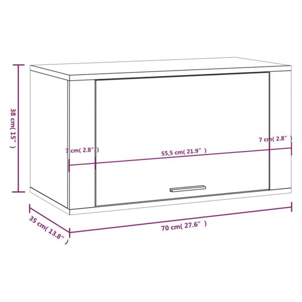 Wand-Schuhschrank Grau Sonoma 70x35x38 cm Massivholz Kiefer