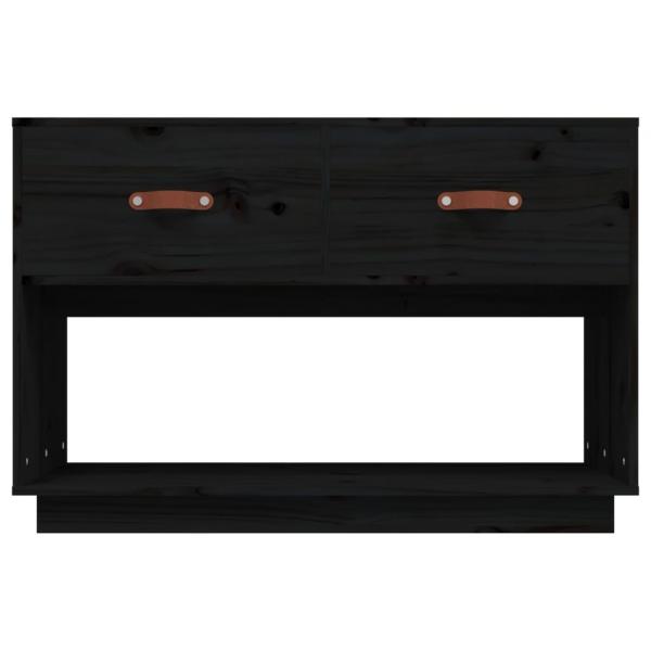 TV-Schrank Schwarz 90x40x60 cm Massivholz Kiefer