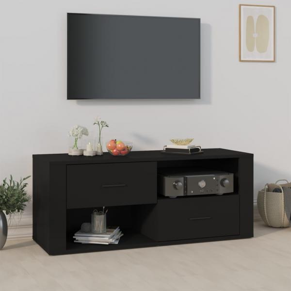 ARDEBO.de - TV-Schrank Schwarz 100x35x40 cm Holzwerkstoff