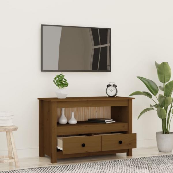 TV-Schrank Honigbraun 79x35x52 cm Massivholz Kiefer