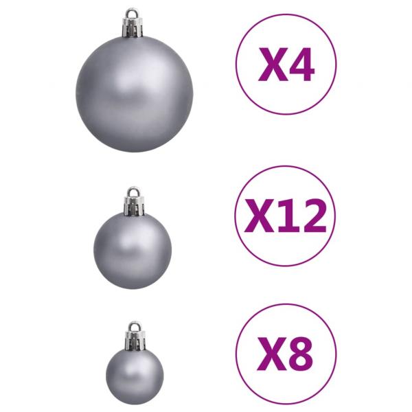 111-tlg. Weihnachtskugel-Set Weiß und Grau Polystyrol