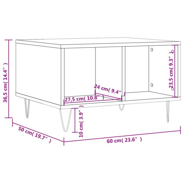 Couchtisch Grau Sonoma 60x50x36,5 cm Holzwerkstoff