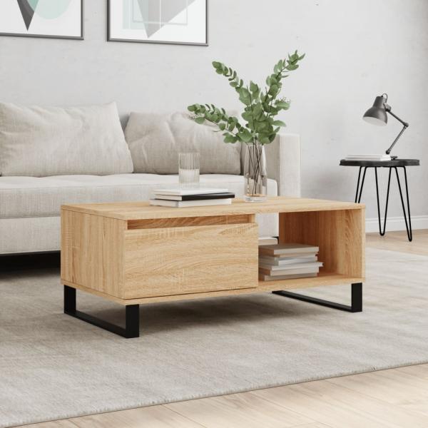 ARDEBO.de - Couchtisch Sonoma-Eiche 90x50x36,5 cm Holzwerkstoff