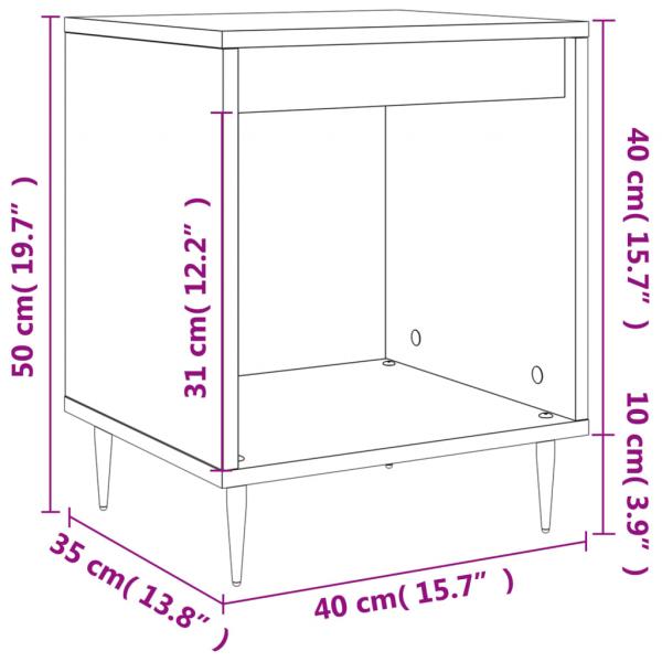 Nachttische 2 Stk. Grau Sonoma 40x35x50 cm Holzwerkstoff