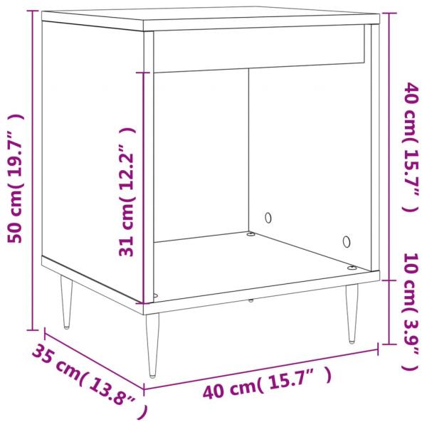 Nachttische 2 Stk. Braun Eichen-Optik 40x35x50 cm Holzwerkstoff