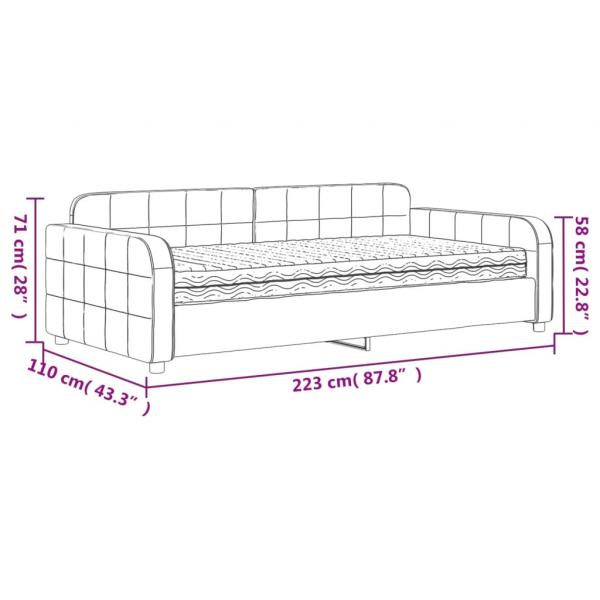 Tagesbett mit Matratze Schwarz 100x200 cm Samt