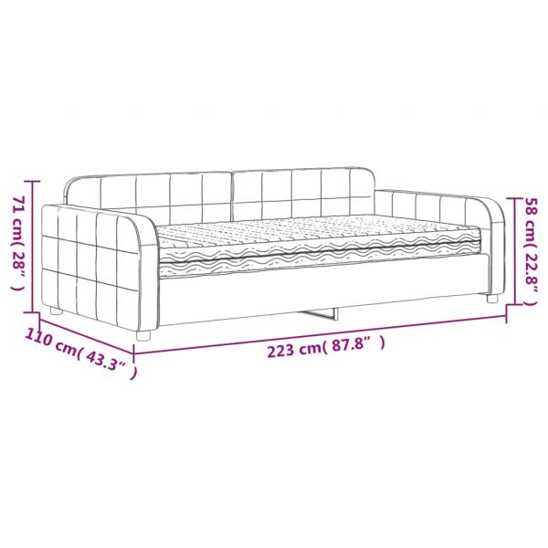 Tagesbett mit Matratze Hellgrau 100x200 cm Samt