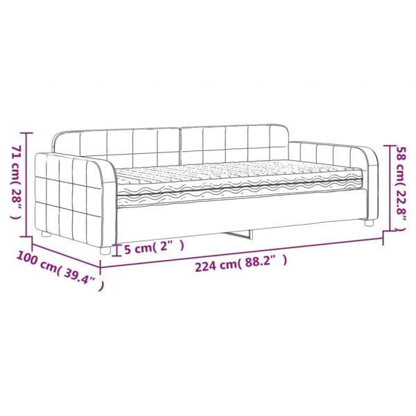 Tagesbett mit Matratze Dunkelgrün 90x200 cm Samt