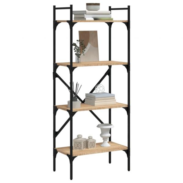 Bücherregal 4 Fächer Sonoma-Eiche 56x31,5x138,5cm Holzwerkstoff