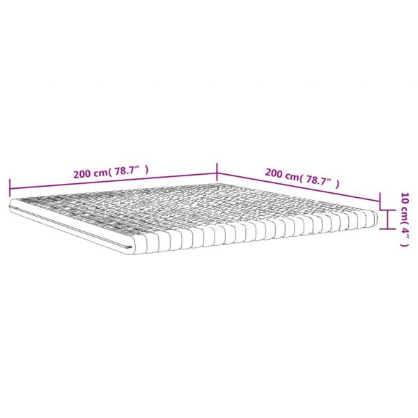 Schaumstoffmatratze Weiß 200x200 cm 7-Zonen Härtegrad 20 ILD