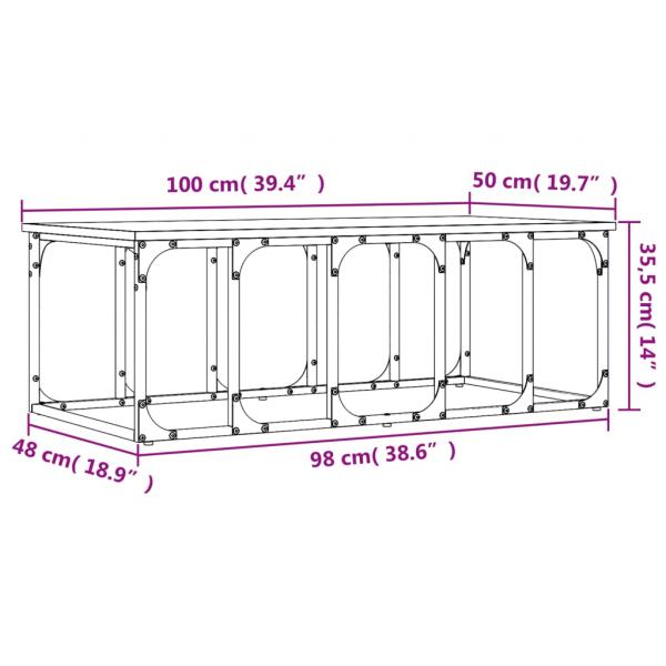 Couchtisch Schwarz 100x50x35,5 cm Holzwerkstoff