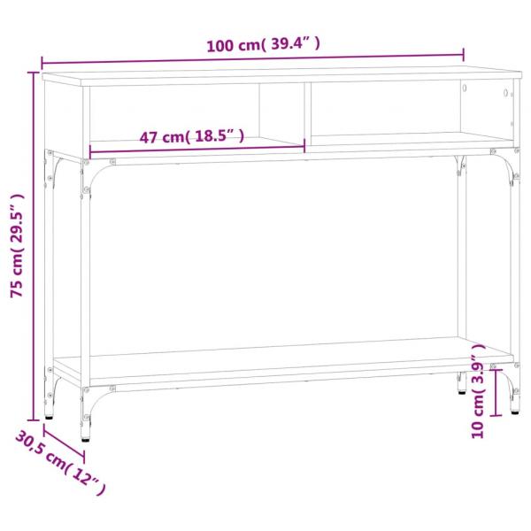 Konsolentisch Braun Eichen-Optik 100x30,5x75 cm Holzwerkstoff