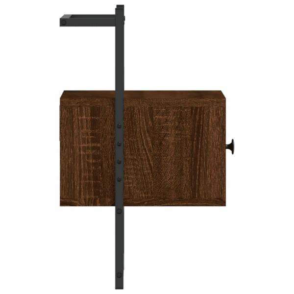 Wand-Nachttisch Braun Eiche 35x30x51 cm Holzwerkstoff