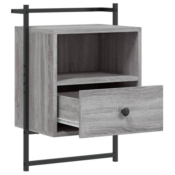 Wand-Nachttische 2 Stk. Grau Sonoma 40x30x61 cm Holzwerkstoff