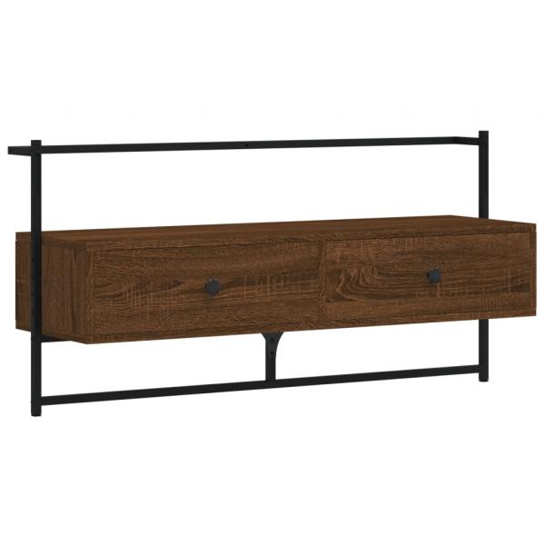 TV-Wandschrank Braun Eiche 100,5x30x51 cm Holzwerkstoff