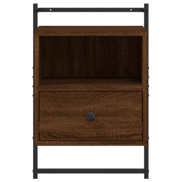 Wand-Nachttisch Braun Eiche 40x30x61 cm Holzwerkstoff