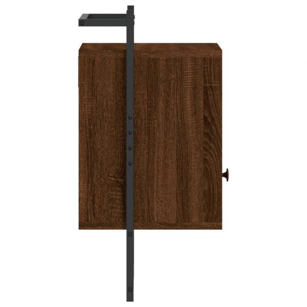 Wand-Nachttisch Braun Eiche 40x30x61 cm Holzwerkstoff