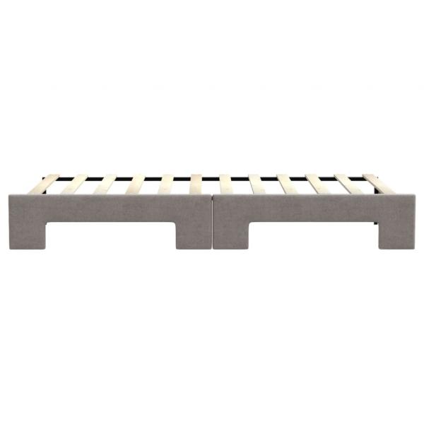 Tagesbett Ausziehbar Taupe 80x200 cm Stoff