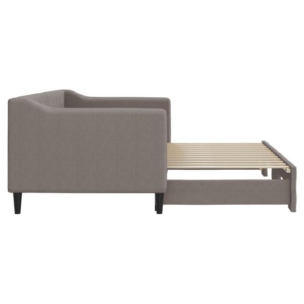 Tagesbett Ausziehbar Taupe 80x200 cm Stoff