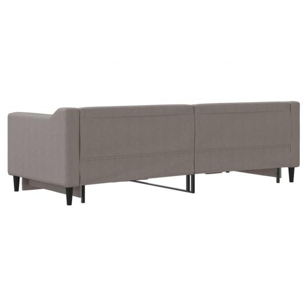 Tagesbett Ausziehbar Taupe 80x200 cm Stoff