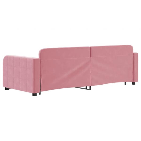 Tagesbett Ausziehbar Rosa 80x200 cm Samt